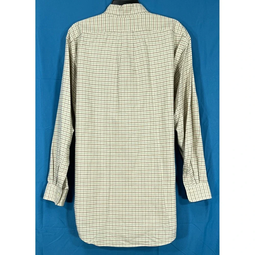 RALPH LAUREN POLO Ivory Graph Check DRESS SHIRT Sleeves Hemmed 2